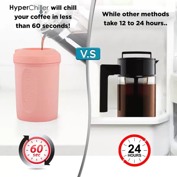 imageHyperChiller The Original but NEW StainlessSteel HC2SS Patented Iced CoffeeBeverage Cooler Ready in One Minute Reusable for Iced Tea Wine Spirits Alcohol Juice 125 oz Stainless SteelRose Gold