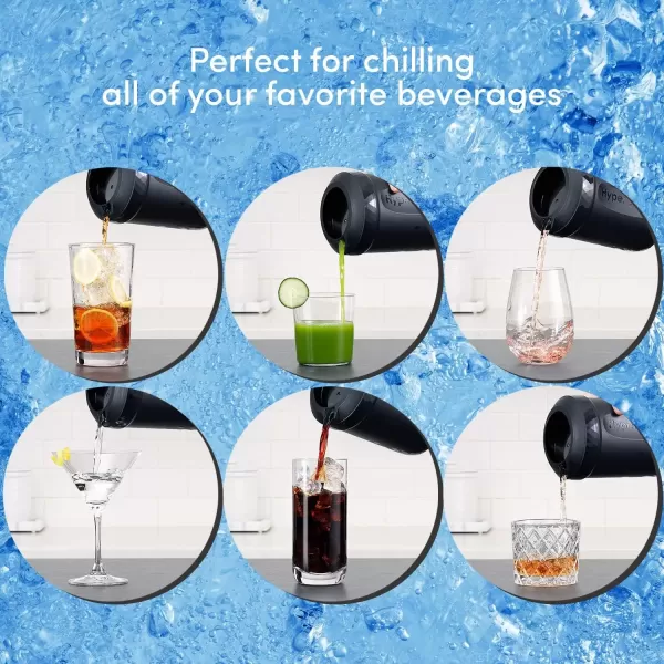 imageHyperChiller The Original but NEW StainlessSteel HC2SS Patented Iced CoffeeBeverage Cooler Ready in One Minute Reusable for Iced Tea Wine Spirits Alcohol Juice 125 oz Stainless SteelBlack