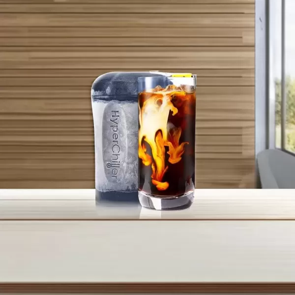 imageNEW HyperChiller SLIM HBC100SS Dual Wall Vacuum Insulated Slim Can Cooler Beer Soda Energy Drinks Seltzer Wine Cooler Fits All Standard 12 OZ Slim Cans Cup Holder Friendly Stainless SteelCharcoal Black