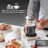 imageElite Gourmet EC008 Classic Stovetop Coffee Percolator Glass Clear Brew Progress Knob CoolTouch Handle Cordless Serve 8Cup Stainless SteelGlass