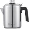 imageElite Gourmet EC008 Classic Stovetop Coffee Percolator Glass Clear Brew Progress Knob CoolTouch Handle Cordless Serve 8Cup Stainless SteelStainless Steel