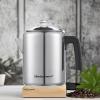 imageElite Gourmet EC008 Classic Stovetop Coffee Percolator Glass Clear Brew Progress Knob CoolTouch Handle Cordless Serve 8Cup Stainless SteelStainless Steel