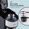 imageElite Gourmet EC008 Classic Stovetop Coffee Percolator Glass Clear Brew Progress Knob CoolTouch Handle Cordless Serve 8Cup Stainless SteelStainless Steel