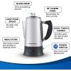 imageElite Gourmet EC922 Electric Coffee Percolator BPA Free Keep Warm Glass Clear Brew Progress Knob CoolTouch Handle Cordless Serve 12Cup Stainless SteelGlass Knob