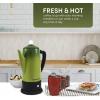 imageElite Gourmet EC922 Electric Coffee Percolator BPA Free Keep Warm Glass Clear Brew Progress Knob CoolTouch Handle Cordless Serve 12Cup Stainless SteelRetro Green