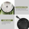 imageElite Gourmet EC922 Electric Coffee Percolator BPA Free Keep Warm Glass Clear Brew Progress Knob CoolTouch Handle Cordless Serve 12Cup Stainless SteelRetro Green