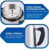imageElite Gourmet EC922 Electric Coffee Percolator BPA Free Keep Warm Glass Clear Brew Progress Knob CoolTouch Handle Cordless Serve 12Cup Stainless SteelGlass Knob