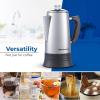 imageElite Gourmet EC922 Electric Coffee Percolator BPA Free Keep Warm Glass Clear Brew Progress Knob CoolTouch Handle Cordless Serve 12Cup Stainless SteelGlass Knob