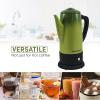 imageElite Gourmet EC922 Electric Coffee Percolator BPA Free Keep Warm Glass Clear Brew Progress Knob CoolTouch Handle Cordless Serve 12Cup Stainless SteelRetro Green