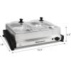imageElite Gourmet EWM6122 Dual 2 x 25 Qt Trays Buffet Server Food Warmer Temperature Control Clear Slotted Lids Perfect for Parties Entertaining ampamp Holidays 5 Qt Total Stainless Steel5 Quart