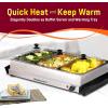 imageElite Gourmet EWM6171 Triple 3 x 25 Qt Trays Buffet Server Food Warmer Temperature Control Clear Slotted Lids Perfect for Parties Entertaining ampamp Holidays 75 Qt Total Stainless Steel75 Quart  3 Trays