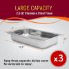 imageElite Gourmet EWM6171 Triple 3 x 25 Qt Trays Buffet Server Food Warmer Temperature Control Clear Slotted Lids Perfect for Parties Entertaining ampamp Holidays 75 Qt Total Stainless Steel75 Quart  3 Trays