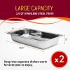 imageElite Gourmet EWM6171 Triple 3 x 25 Qt Trays Buffet Server Food Warmer Temperature Control Clear Slotted Lids Perfect for Parties Entertaining ampamp Holidays 75 Qt Total Stainless Steel5 Quart