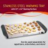 imageElite Gourmet EWM6171 Triple 3 x 25 Qt Trays Buffet Server Food Warmer Temperature Control Clear Slotted Lids Perfect for Parties Entertaining ampamp Holidays 75 Qt Total Stainless Steel75 Quart  3 Trays