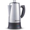 imageElite Gourmet EC922 Electric Coffee Percolator BPA Free Keep Warm Glass Clear Brew Progress Knob CoolTouch Handle Cordless Serve 12Cup Stainless SteelGlass Knob