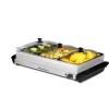 imageElite Gourmet EWM6171 Triple 3 x 25 Qt Trays Buffet Server Food Warmer Temperature Control Clear Slotted Lids Perfect for Parties Entertaining ampamp Holidays 75 Qt Total Stainless Steel75 Quart  3 Trays