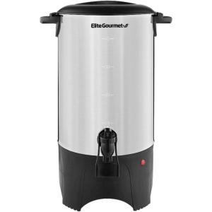 imageElite Gourmet CCM040 Stainless Steel 40 Cup Coffee Urn Removable Filter For Easy Cleanup Two Way Dispenser with CoolTouch Handles Electric Coffee Maker Urn Stainless Steel40 Cup