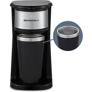 imageElite Gourmet EC008 Classic Stovetop Coffee Percolator Glass Clear Brew Progress Knob CoolTouch Handle Cordless Serve 8Cup Stainless SteelStainless Steel