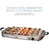imageElite Gourmet EWM9933 Triple 3 x 25 Quart Trays Buffet Server 75 Qt Oven Safe Pan Food Warmer Temperature Control Clear Slotted Lids Perfect for Parties Entertaining ampamp Holidays Stainless Steel75 Quart  4 Trays