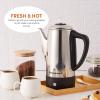 imageElite Gourmet EC812 Electric 12Cup Coffee Percolator with Keep Warm Clear Brew Progress Knob CoolTouch Handle Cordless Serve Stainless Steel12Cup