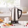 imageElite Gourmet EC812 Electric 12Cup Coffee Percolator with Keep Warm Clear Brew Progress Knob CoolTouch Handle Cordless Serve Stainless Steel12Cup