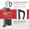 imageElite Gourmet EC812 Electric 12Cup Coffee Percolator with Keep Warm Clear Brew Progress Knob CoolTouch Handle Cordless Serve Stainless Steel6 Cup