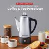 imageElite Gourmet EC812 Electric 12Cup Coffee Percolator with Keep Warm Clear Brew Progress Knob CoolTouch Handle Cordless Serve Stainless Steel6 Cup