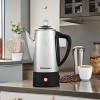 imageElite Gourmet EC812 Electric 12Cup Coffee Percolator with Keep Warm Clear Brew Progress Knob CoolTouch Handle Cordless Serve Stainless Steel6 Cup