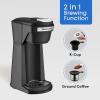 imageElite Gourmet EHC208RS Personal SingleServe Compact Capsule Coffee Maker Brewer Compatible with KCups and Grounds Reusable Filter 16 Ounce BlackBlack