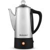 imageElite Gourmet EC812 Electric 12Cup Coffee Percolator with Keep Warm Clear Brew Progress Knob CoolTouch Handle Cordless Serve Stainless Steel6 Cup