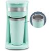 imageElite Gourmet EHC113M Personal SingleServe Compact Coffee Maker Brewer Includes 14Oz Stainless Steel Interior Thermal Travel Mug Compatible with Coffee Grounds Reusable Filter Mint