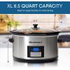 imageElite Gourmet MST900V Electric Ceramic XL Jumbo Slow Cooker Adjustable Temp Entrees Sauces Stews ampamp Dips Dishwasher Safe Glass Lid ampamp Crock 85 Quart Stainless SteelDigital