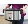 imageElite Gourmet MST900V Electric Ceramic XL Jumbo Slow Cooker Adjustable Temp Entrees Sauces Stews ampamp Dips Dishwasher Safe Glass Lid ampamp Crock 85 Quart Stainless SteelAnalog