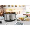 imageElite Gourmet MST900V Electric Ceramic XL Jumbo Slow Cooker Adjustable Temp Entrees Sauces Stews ampamp Dips Dishwasher Safe Glass Lid ampamp Crock 85 Quart Stainless SteelAnalog