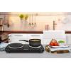 imageElite Gourmet EDB302BF Countertop Double Cast Iron Burner 1500 Watts Electric Hot Plate Temperature Controls Power Indicator Lights Easy to Clean BlackCast Double