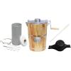 imageElite Gourmet EIM506 Old Fashioned 6 Quart Vintage Wood Bucket Electric Maker Machine Appalachian Bonus Classic DieCast Hand Crank Uses Rock Salt Churns Ice Cream in Minutes Pine