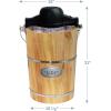 imageElite Gourmet EIM506 Old Fashioned 6 Quart Vintage Wood Bucket Electric Maker Machine Appalachian Bonus Classic DieCast Hand Crank Uses Rock Salt Churns Ice Cream in Minutes Pine