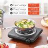 imageElite Gourmet ESB301BF Countertop Single Cast Iron Burner 1000 Watts Electric Hot Plate Temperature Controls Power Indicator Lights Easy to Clean BlackSingle Coil