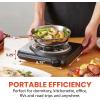 imageElite Gourmet ESB301BF Countertop Single Cast Iron Burner 1000 Watts Electric Hot Plate Temperature Controls Power Indicator Lights Easy to Clean BlackSingle Coil