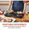 imageElite Gourmet ESB301BF Countertop Single Cast Iron Burner 1000 Watts Electric Hot Plate Temperature Controls Power Indicator Lights Easy to Clean BlackDouble
