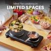 imageElite Gourmet ESB301BF Countertop Single Cast Iron Burner 1000 Watts Electric Hot Plate Temperature Controls Power Indicator Lights Easy to Clean BlackDouble
