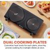 imageElite Gourmet ESB301BF Countertop Single Cast Iron Burner 1000 Watts Electric Hot Plate Temperature Controls Power Indicator Lights Easy to Clean BlackDouble