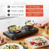 imageElite Gourmet ESB301BF Countertop Single Cast Iron Burner 1000 Watts Electric Hot Plate Temperature Controls Power Indicator Lights Easy to Clean BlackDouble