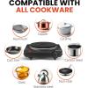 imageElite Gourmet ESB301BF Countertop Single Cast Iron Burner 1000 Watts Electric Hot Plate Temperature Controls Power Indicator Lights Easy to Clean BlackSingle