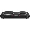 imageElite Gourmet EDB302BF Countertop Double Cast Iron Burner 1500 Watts Electric Hot Plate Temperature Controls Power Indicator Lights Easy to Clean BlackCast Double