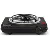 imageElite Gourmet ESB301BF Countertop Single Cast Iron Burner 1000 Watts Electric Hot Plate Temperature Controls Power Indicator Lights Easy to Clean BlackSingle Coil