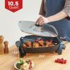 imageElite Gourmet 12quot x 12quot x 3 Ceralast Ceramic Nonstick PFAS Free Dishwasher Safe Electric Skillet Xtra Deep Dish Rapid Heat 1200W Black105Qt
