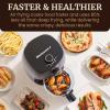 imageElite Gourmet EAF2305 Glass Air Fryer 23L Capacity PFAS Free Ceramic Coated Ceralast Air Fry Rack Adjustable Temperature 175F to 400F 30Minute Timer 1150Watts 15 Recipes Black