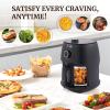 imageElite Gourmet EAF2305 Glass Air Fryer 23L Capacity PFAS Free Ceramic Coated Ceralast Air Fry Rack Adjustable Temperature 175F to 400F 30Minute Timer 1150Watts 15 Recipes Black