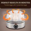 imageElite Gourmet EGC855SS Easy Egg Cooker 7Egg Capacity Soft Medium HardBoiled Omelets Poached Eggs Plays Melody when Done Auto ShutOff Measuring Cup Stainless Steel